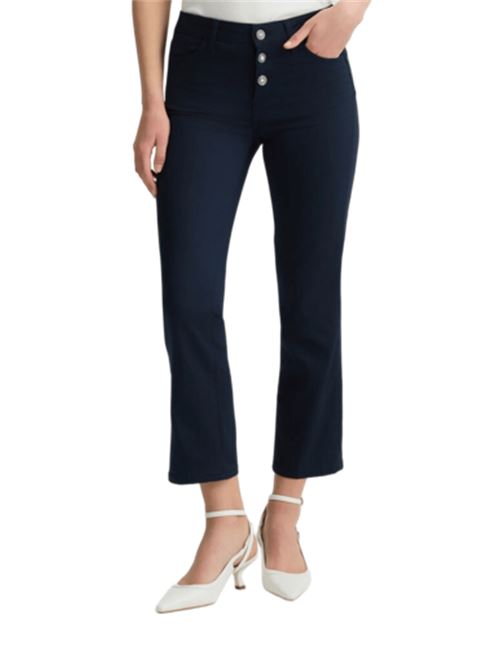 pantaloni donna flare cotone stretch blu scuro LIU JO | WA5416-T714493921